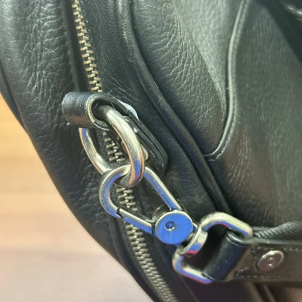 R.M. Williams Black Leather Signature Briefcase Bag